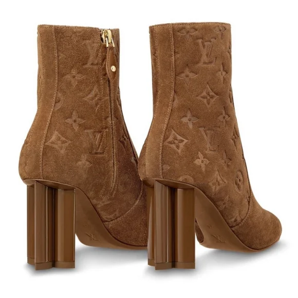 NWOT Louis Vuitton Suede Leather Silhouette Ankle Boot - Marron Women Size 7.5 - Picture 5 of 5